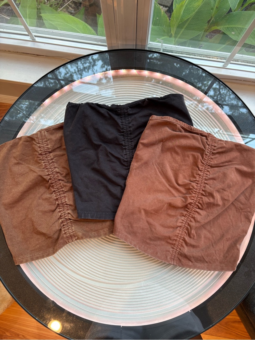 NEW aerie Black and Brown Ruched Top Trio